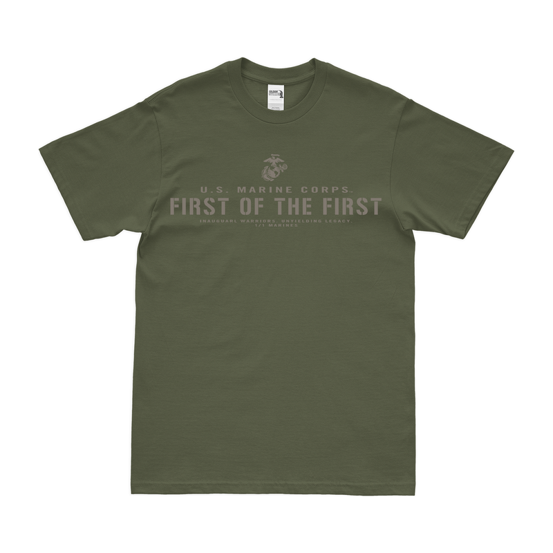 1st Battalion, 1st Marines (1/1) 'First of the First' Motto T-Shirt