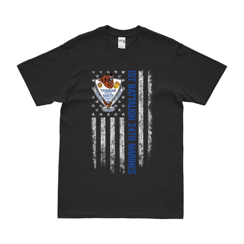 1/24 Marines American Flag USMC T-Shirt