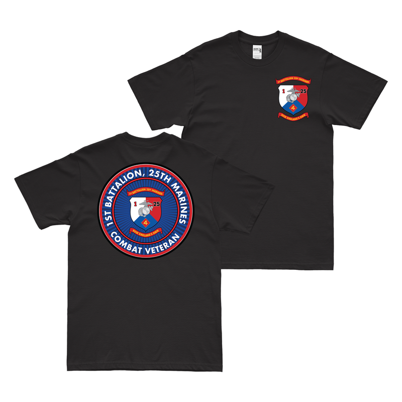Double-Sided 1-25 Marines Combat Veteran T-Shirt