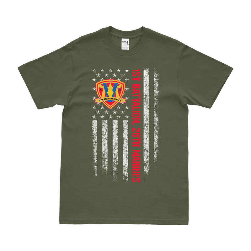1st Bn 26th Marines (1/26 Marines) American Flag T-Shirt