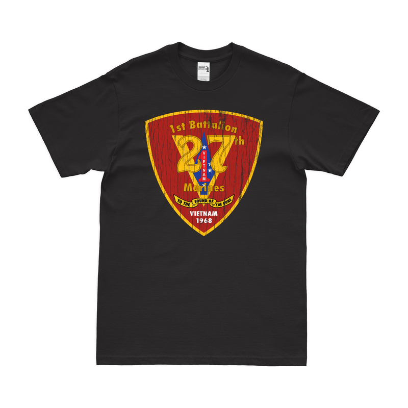 Distressed 1st Battalion, 27th Marines (1/27) Unit Logo T-Shirt