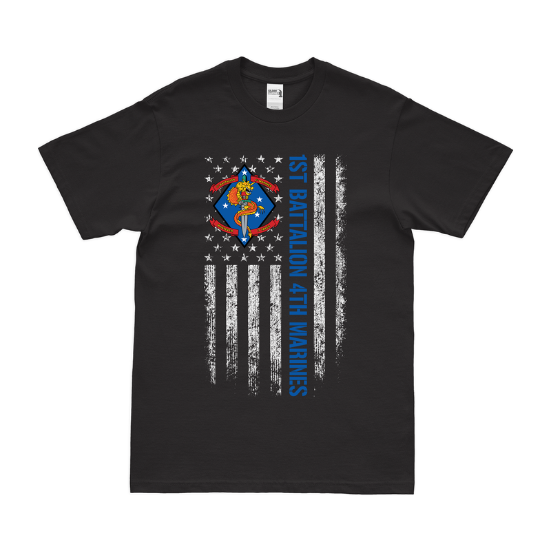 1st Battalion, 4th Marines (1/4 Marines) American Flag T-Shirt