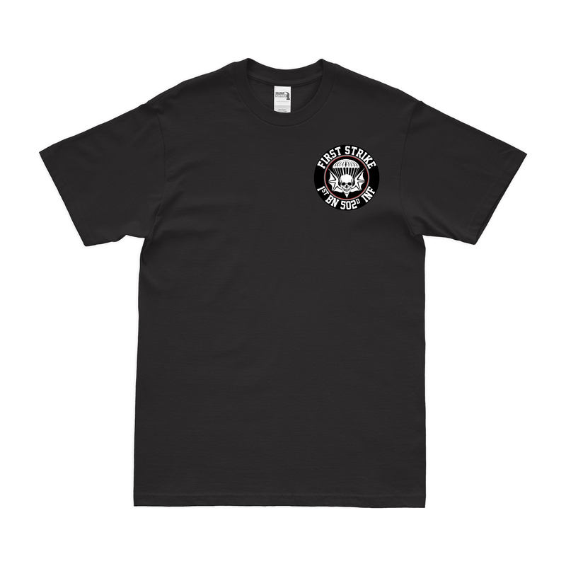 1-502nd Infantry Regiment "First Strike" Left Chest T-Shirt