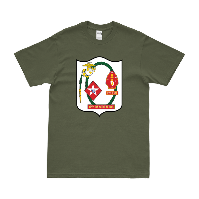 1st Battalion, 6th Marines (1/6) Logo Emblem Crest USMC T-Shirt