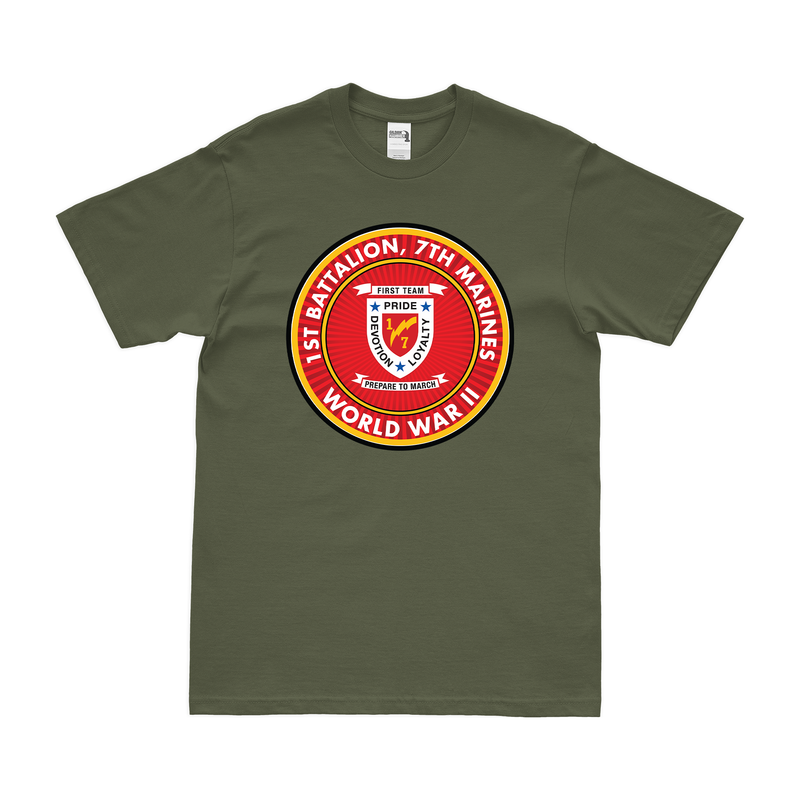 1st Bn 7th Marines (1/7 Marines) World War II T-Shirt