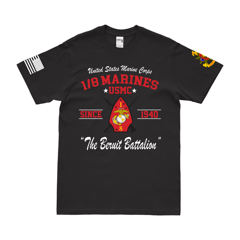 1st Battalion, 8th Marines (1/8) Since 1940 USMC Legacy T-Shirt