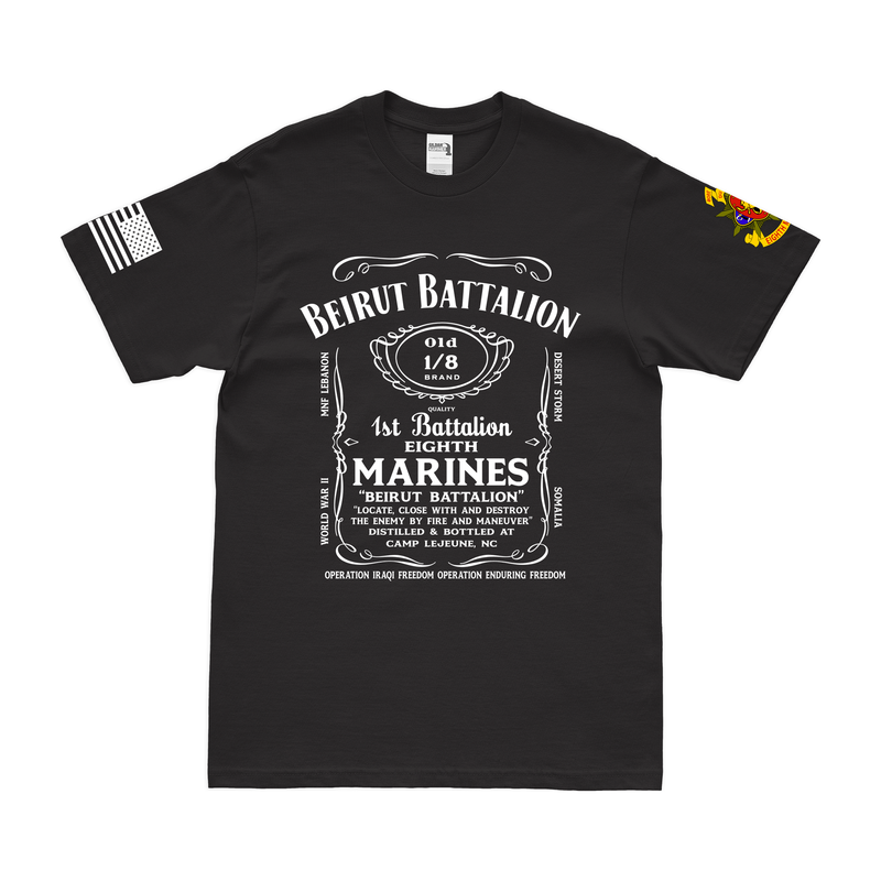 1st Battalion 8th Marines (1/8 Marines) Whiskey Label T-Shirt