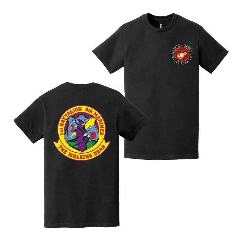 Double-Sided 1/9 Marines Logo USMC Veteran T-Shirt