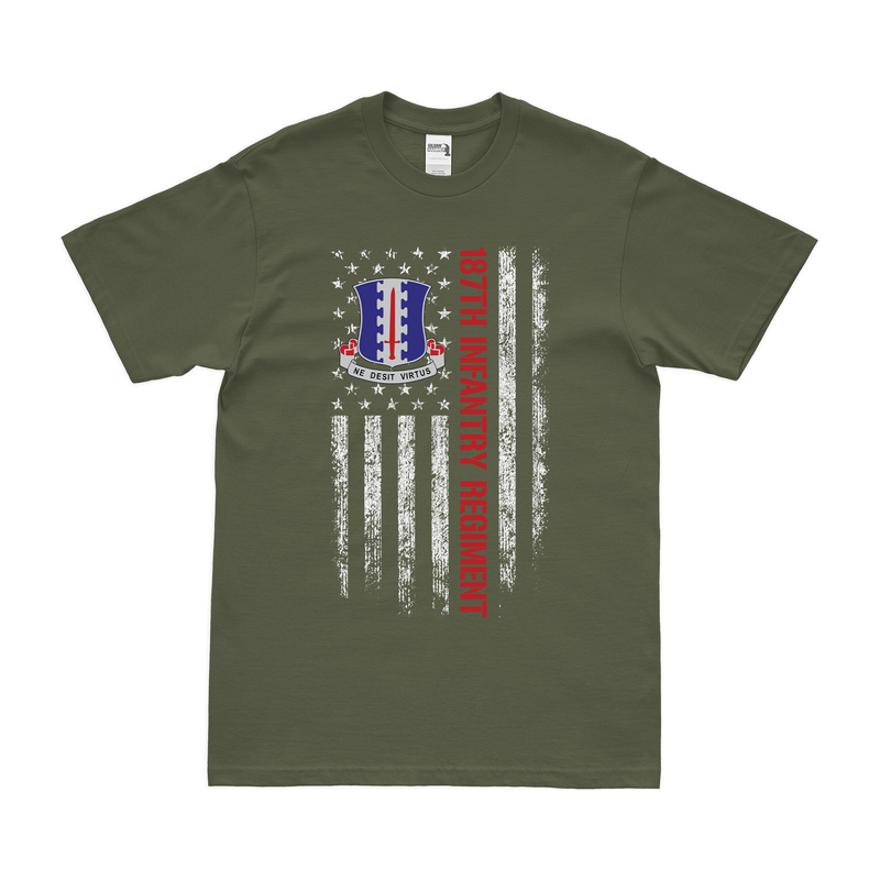 187th Infantry Regiment 'Rakkasans' American Flag T-Shirt