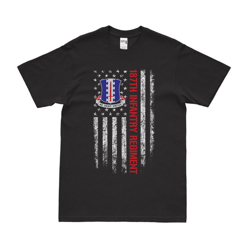 187th Infantry Regiment 'Rakkasans' American Flag T-Shirt