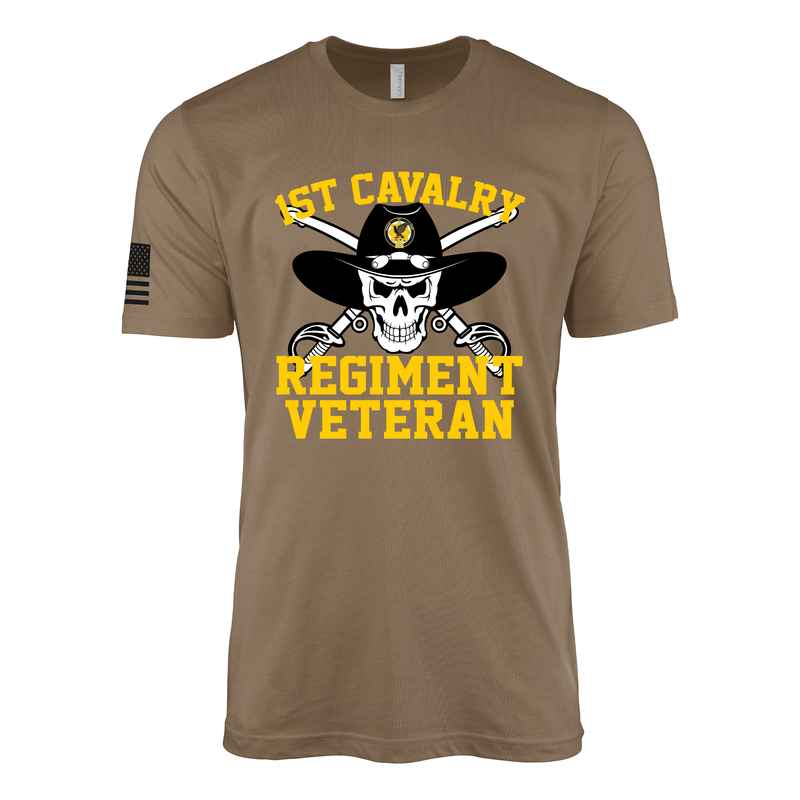 1st Cavalry Regiment Veteran Skull T-Shirt