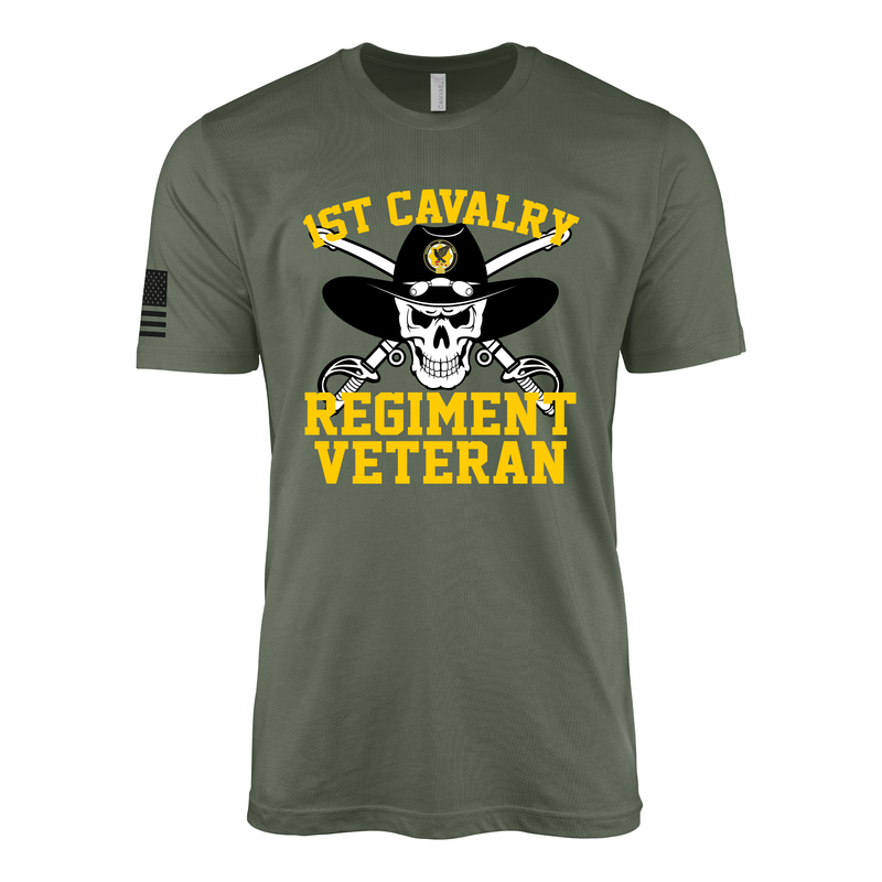 1st Cavalry Regiment Veteran Skull T-Shirt