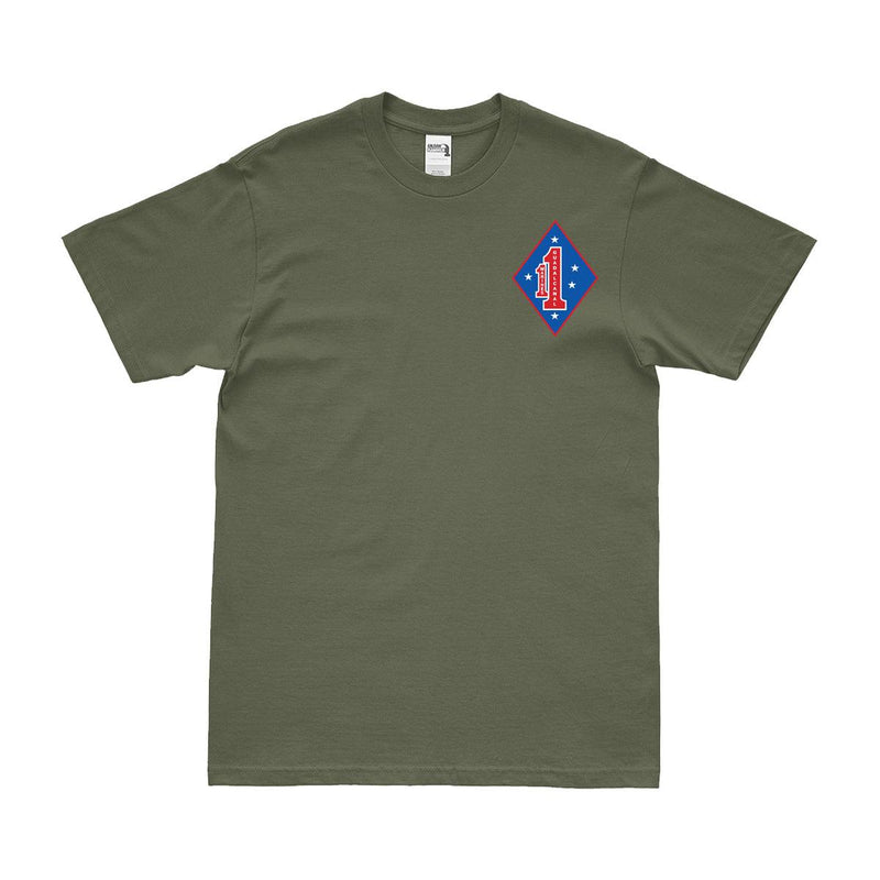 1st Marine Regiment Left Chest Logo Emblem T-Shirt