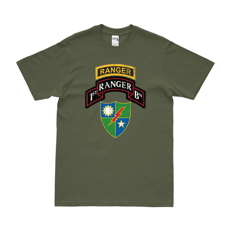 Distressed 1st Ranger Battalion Logo Emblem Tab T-Shirt