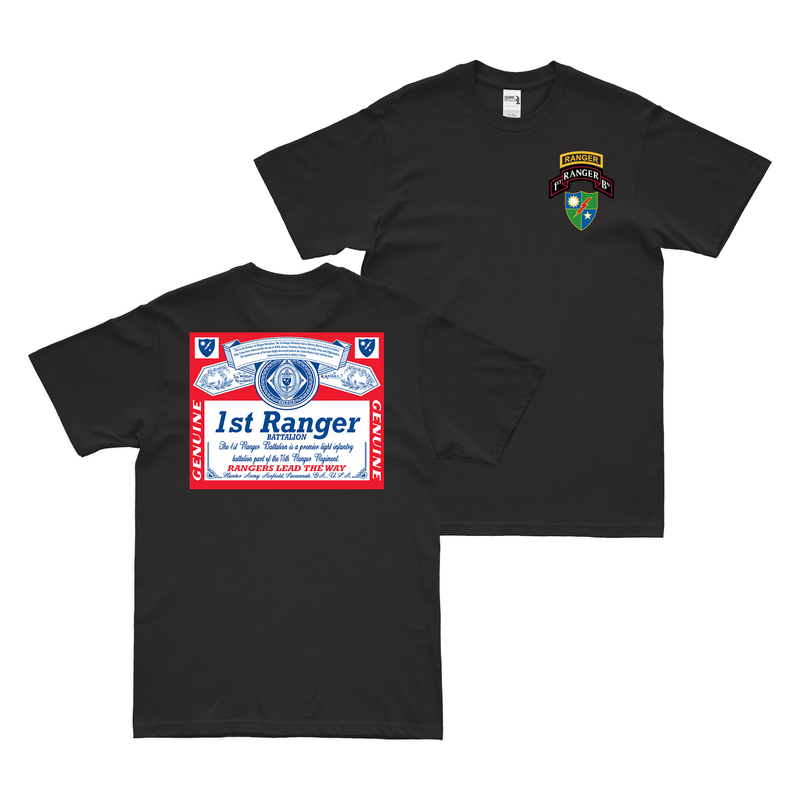 Double-Sided 1st Ranger Battalion Budweiser T-Shirt