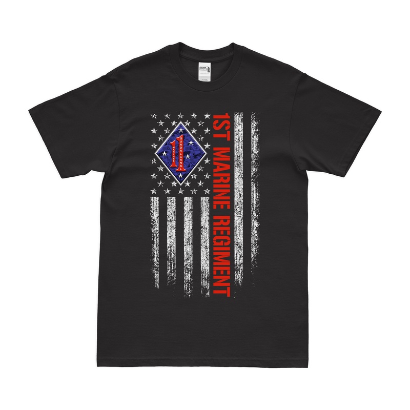1st Marine Regiment American Flag T-Shirt