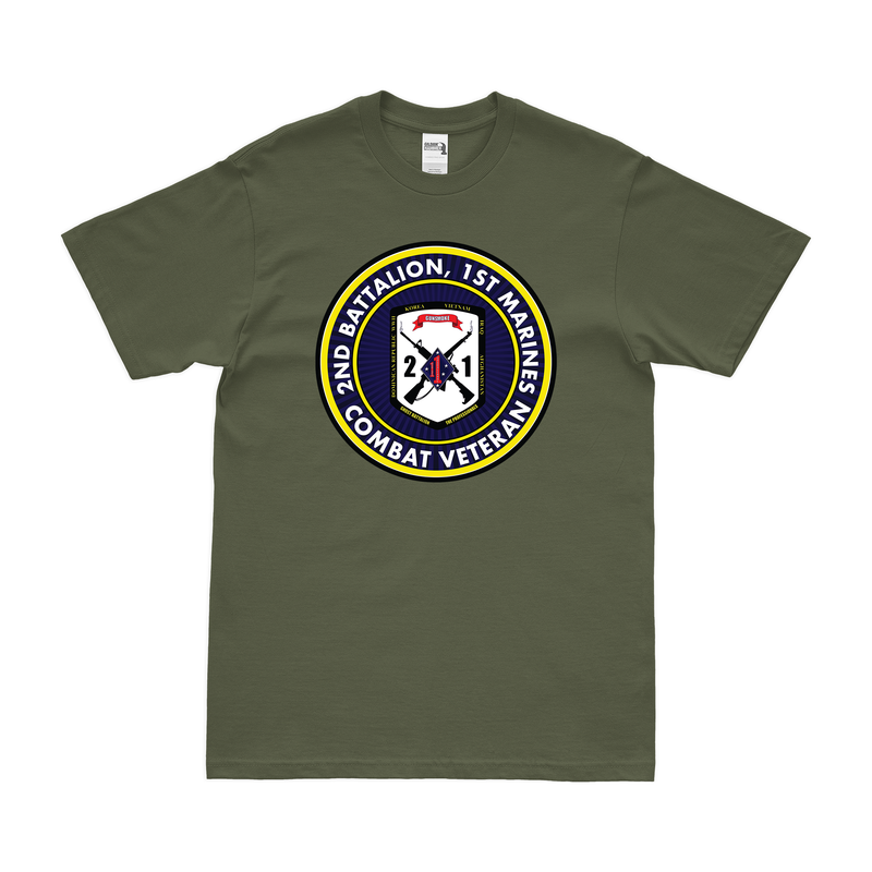 2nd Bn 1st Marines (2/1 Marines) Combat Veteran T-Shirt