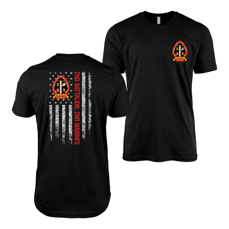 Double-Sided 2/2 Marines American Flag T-Shirt