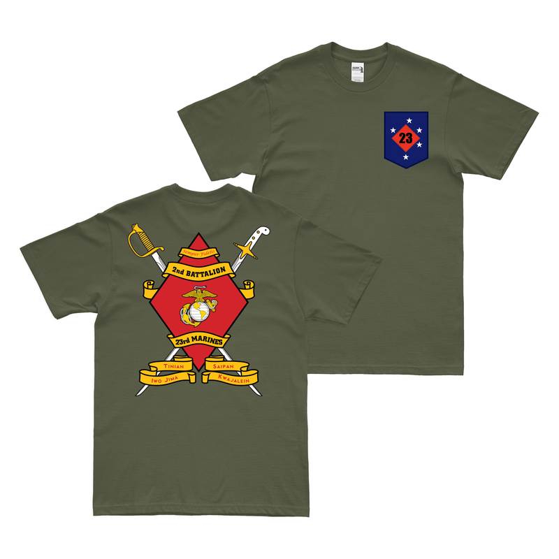 Double-Sided 2-23 Marines 23rd Marine Regiment T-Shirt