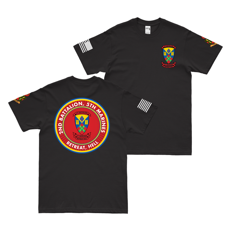 Double-Sided 2/5 Marines Retreat Hell Motto T-Shirt