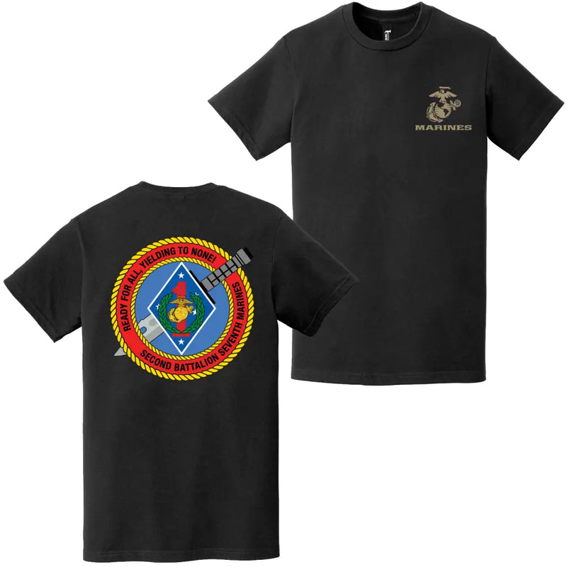Double-Sided 2/7 Marines Unit Logo EGA T-Shirt