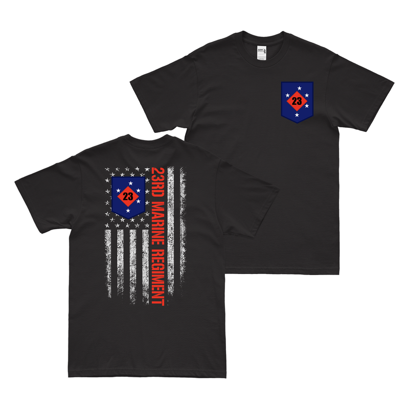Double-Sided 23rd Marine Regiment American Flag T-Shirt