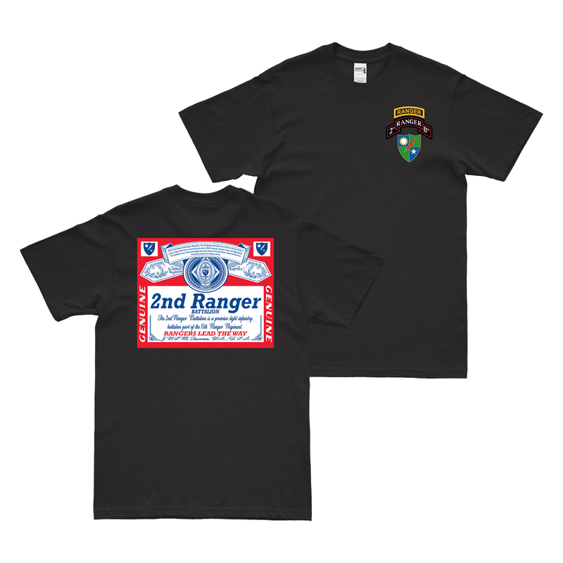 Double-Sided 2nd Ranger Battalion Budweiser T-Shirt