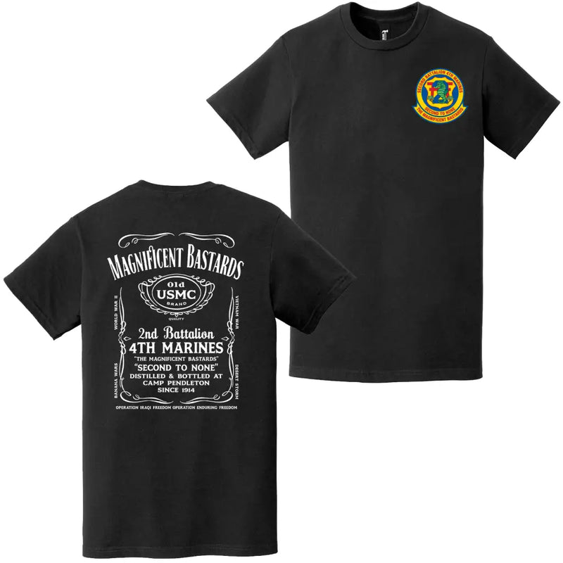 2nd Battalion 4th Marines (2/4 Marines) Whiskey Label T-Shirt