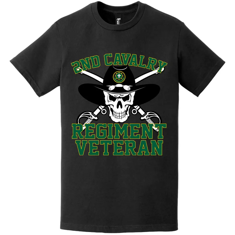 2nd Cavalry Regiment Veteran Saber Skull T-Shirt
