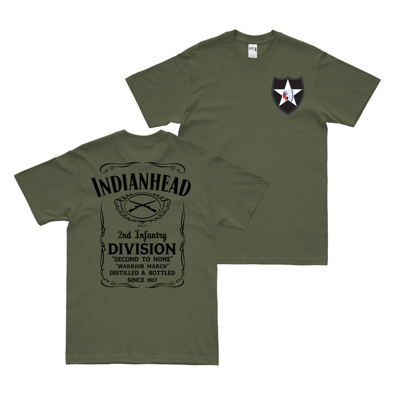 Double-Sided 2nd Infantry Division Whiskey Label T-Shirt