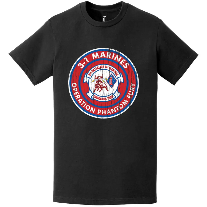 Distressed 3/1 Marines Operation Phantom Fury T-Shirt