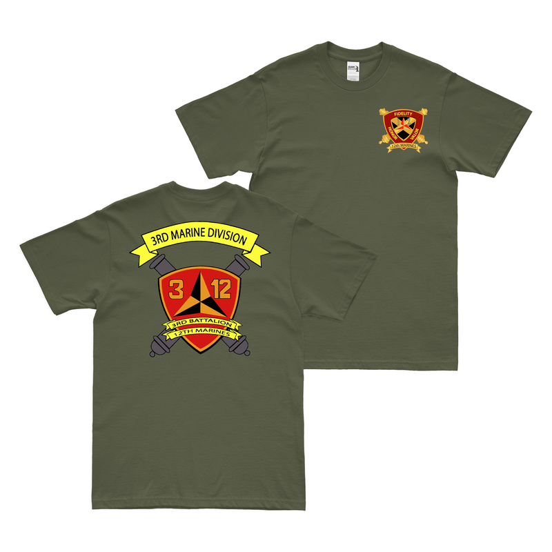 Double-Sided 3-12 Marines 12th Marine Regiment T-Shirt