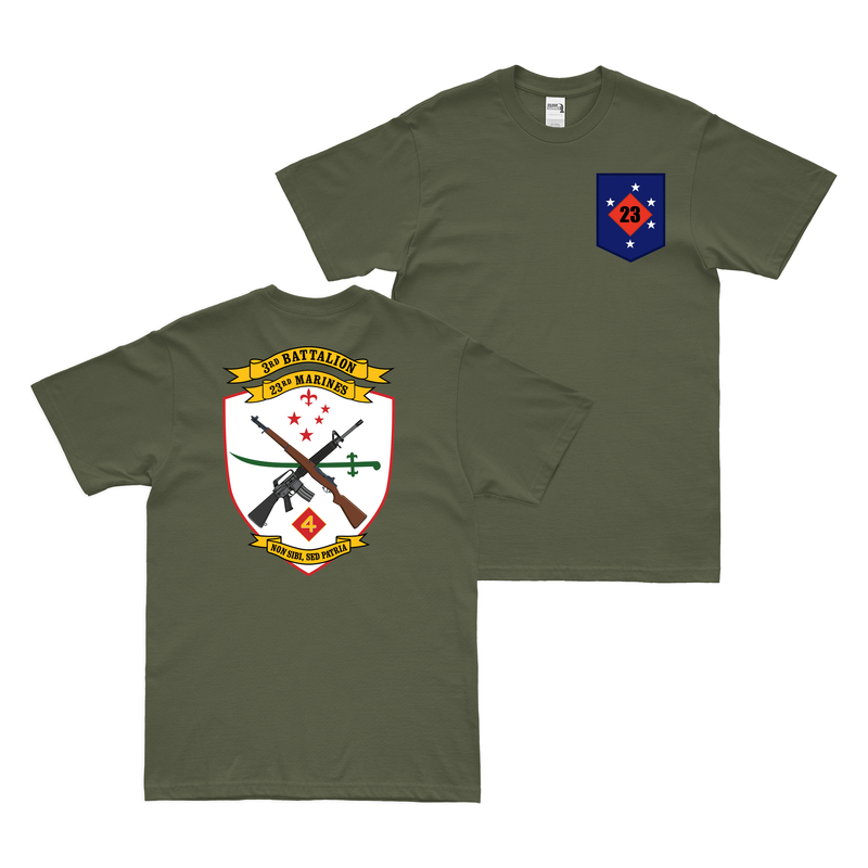 Double-Sided 3-23 Marines 23rd Marine Regiment T-Shirt