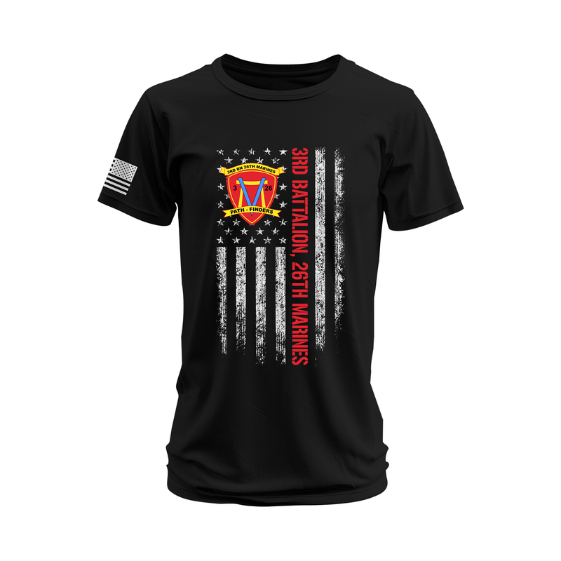 3/26 Marines American Flag T-Shirt