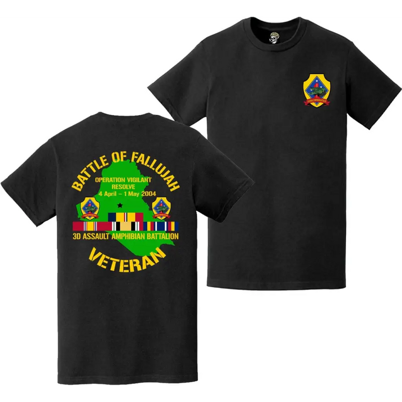 3rd AABn First Battle of Fallujah (Operation Vigilant Resolve) Double-Sided Veteran T-Shirt