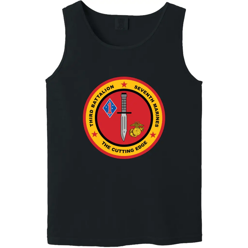 3rd Battalion, 7th Marines (3/7) Vintage Unit Logo Emblem Tank Top