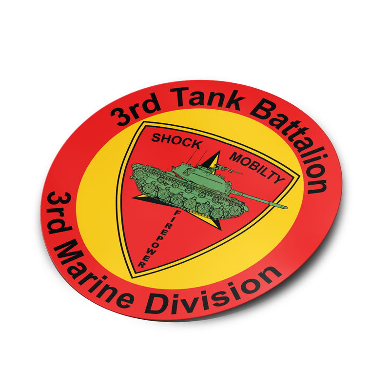 USMC 3rd Tank Battalion Waterproof Vinyl Sticker Decal