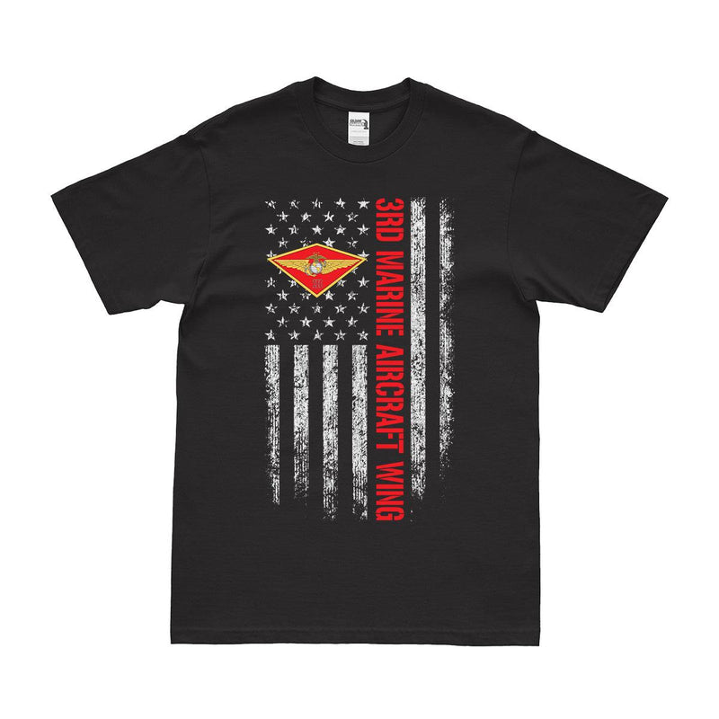 3rd Marine Aircraft Wing (3rd MAW) American Flag T-Shirt