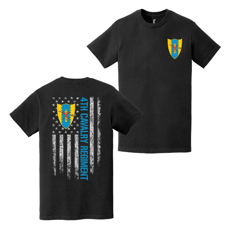 Double-Sided 4th Cavalry Regiment American Flag T-Shirt