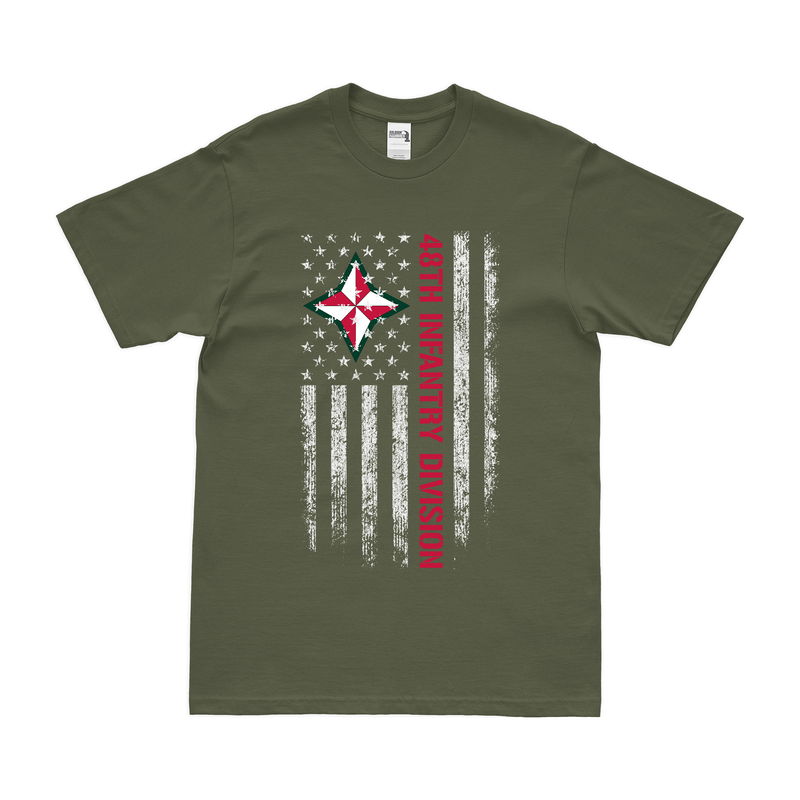 U.S. Army 48th Infantry Division American Flag T-Shirt