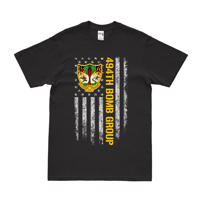 494th Bomb Group American Flag T-Shirt