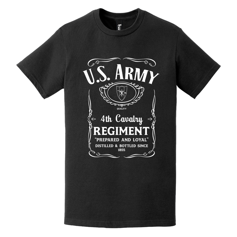 4th Cavalry Regiment Whiskey Label T-Shirt