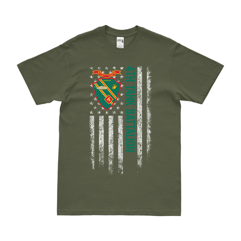 4th Tank Battalion USMC American Flag T-Shirt