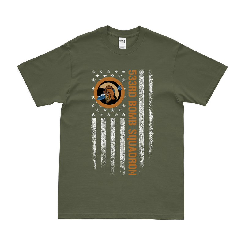 533rd Bombardment Squadron American Flag T-Shirt