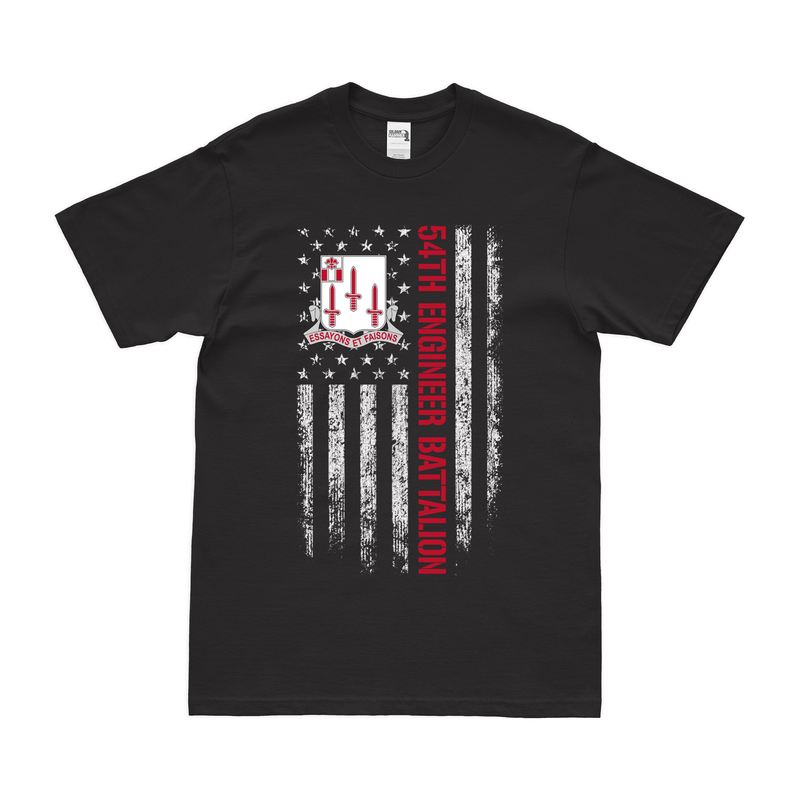 54th Engineer Battalion American Flag T-Shirt