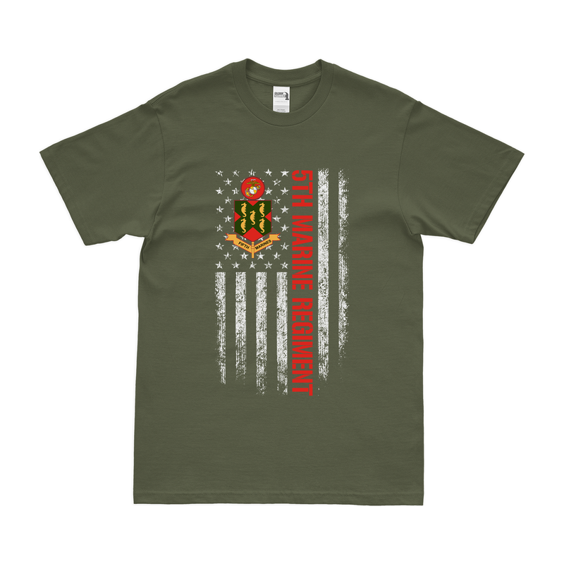 5th Marine Regiment American Flag T-Shirt