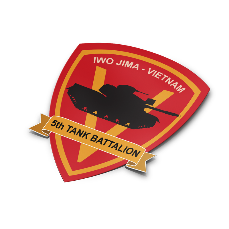 USMC 5th Tank Battalion Waterproof Vinyl Sticker Decal
