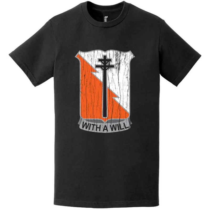 60th Signal Battalion Distressed DUI Logo Emblem T-Shirt