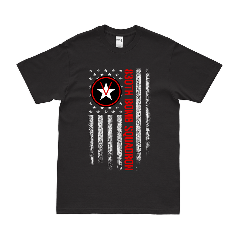 830th Bombardment Squadron WW2 American Flag T-Shirt