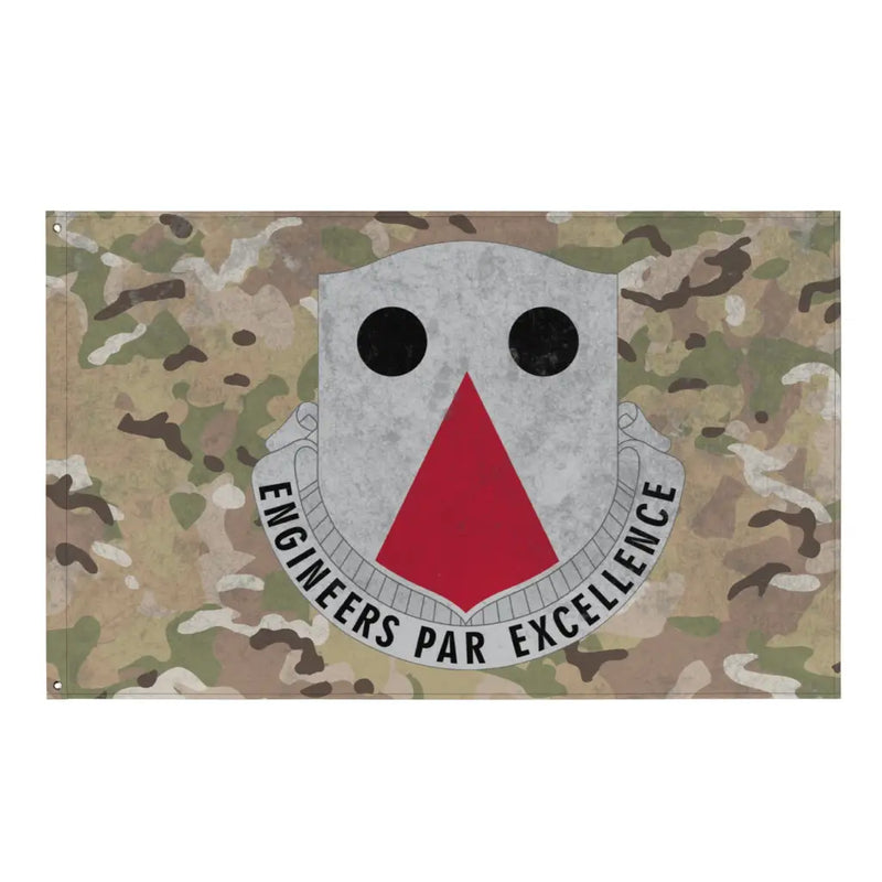 980th Engineer Battalion OCP Camo Indoor Wall Flag